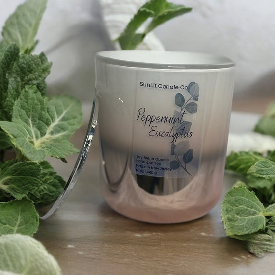 Peppermint Eucalyptus Candle - SunLit Candle Co.